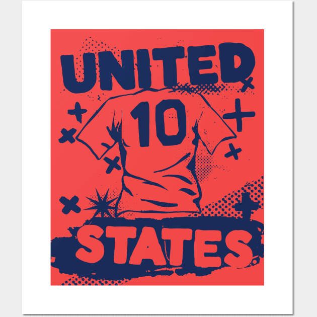 Vintage American Soccer // Retro Grunge USA Soccer Wall Art by SLAG_Creative